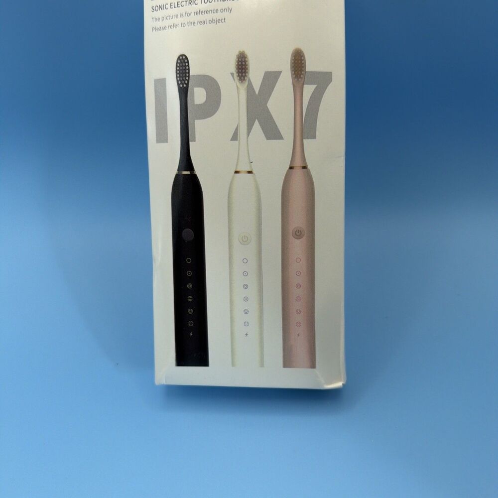 X3 Sonic Electric Toothbrush Black With 4-Brush Heads,USB-C Charging Cable. New